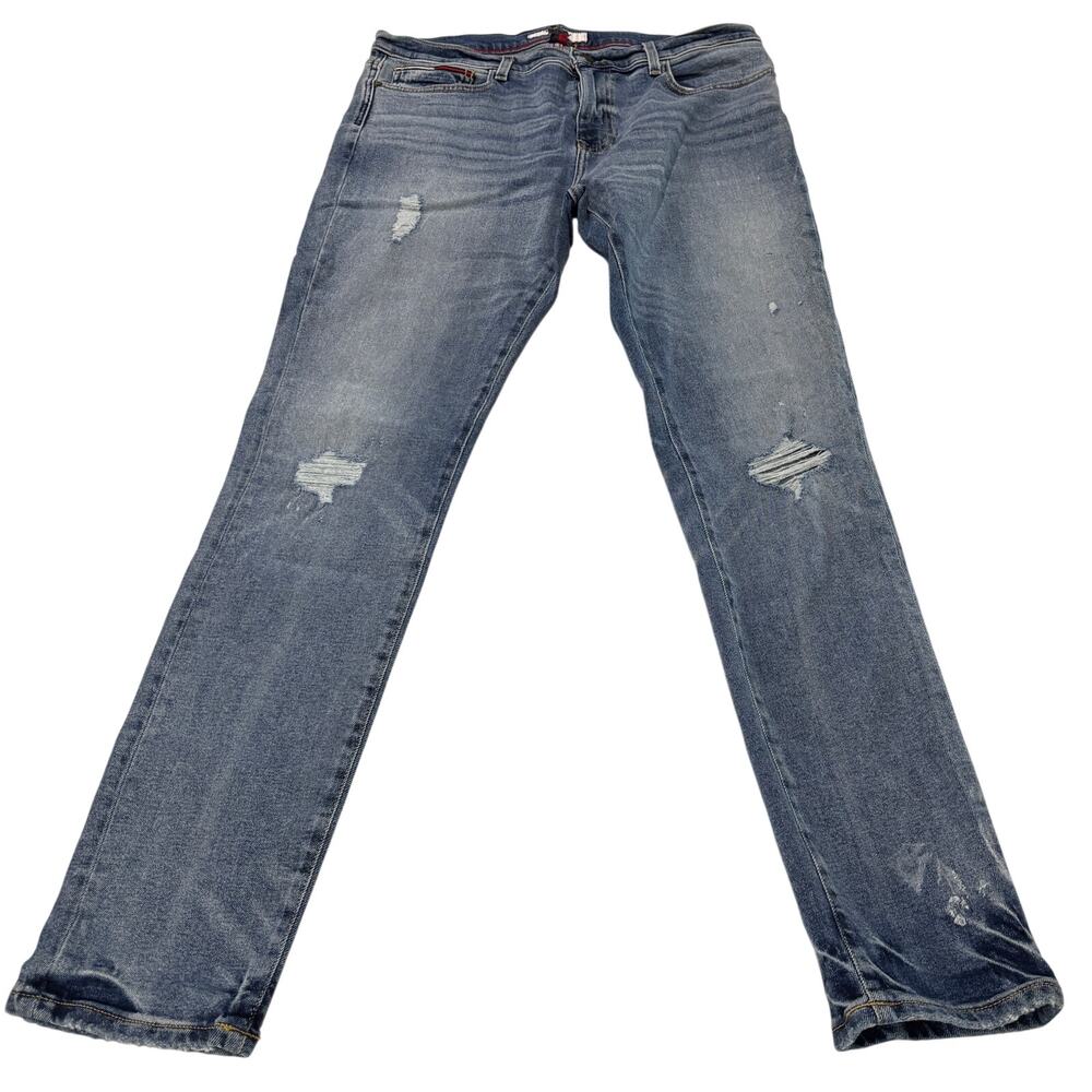 TOMMY HILFIGER DENIM Skinny Distressed Embroidered Back Pocket Jeans 34x34